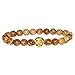 MIKINI Jewelry Black Matte Agate Natural Onyx Stone Dragon Veins Agate Mens Womens Bracelets, Alloy Lion Head (Gold Lion - 3pcs)