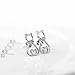 Horse Hoop Earrings Sterling Silver 20mm Small Horse and Girl Circle Hoop Earrings (Cat earrings)