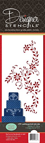 Wedding Garland Cake Side Stencil by Designer Stencils
