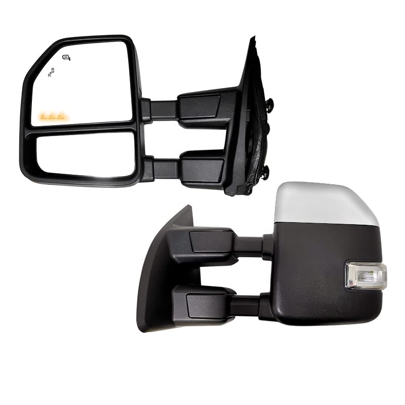 Photo 1 of AERDM New Towing Mirror Chrome Cap with Temperature sensor Fit 1999-2016 Ford Super Duty F-250 F-350 F-450 F-550 with Turn Signal and Auxiliary Lamp