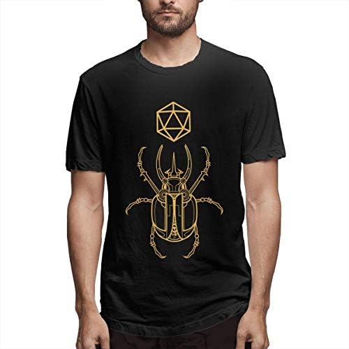 WLHMY Black New D20 Dice Egyptian Beetle Men's Short Sleeve T-Shirt