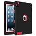 iPad 2 Case, iPad 3 Case, iPad 4 Case, BENTOBEN Heavy Duty Rugged Shock-Absorption/High Impact Resistant Hybrid Three Layer Armor Full Body Protective Case Cover for iPad 2/3/4 Retina - Black/Red