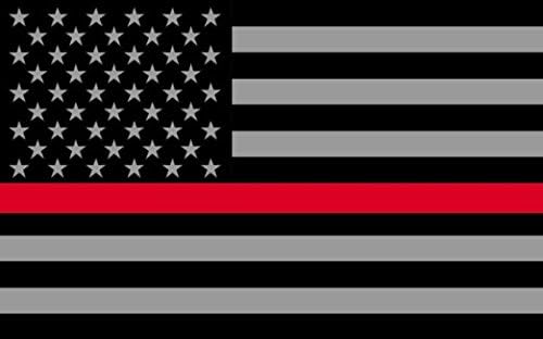RedLine Flags Subdued Thin 3M Vinyl Reflective Decal, Black, Gray &amp; Red American Flag Sticker Honoring the Courage of Our Firefighters, EMT &amp; Paramedics