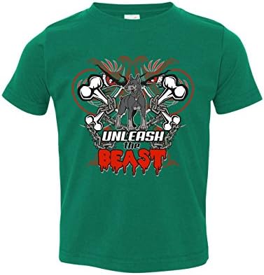 Tenacitee Girl's Toddler Unleash The Beast T-Shirt, 2T, Kelly Green