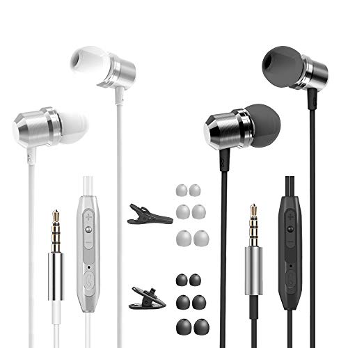 2 Pack Earbud Headphones, YuCool in-Ear Earphone with Magnetic, High Definition,Noise Isolating, for iPhone,iPod,Andriod Phone,Tablet -Black,