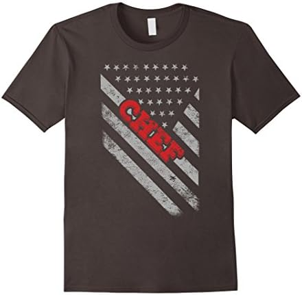 Men's Chef Flag Shirt, Chef T Shirt Funny 3XL Asphalt