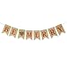 Be Merry Natural Burlap Bunting Christmas Holiday Banner Decoration - 1 piece Precut Swallow-Tailed Light Brown Jute Pennant Fabric Hanging Sign with Colorful Red Letters and Red and Green Holly