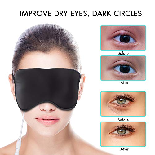 Heated Eye Mask, Far Infrared Moist Heat Eye Compress Mask USB Powered