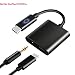 HiMusic 2 in 1 USB Type C Male to 3.5mm Female Stereo Earphone Converter Dongle and Charging Adapter Compatible with Google Pixel 3/3 XL/2/2 XL and More, Black primary