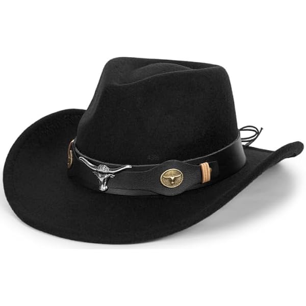 Womens Classic Roll Up Western Cowboy Hat Wide Brim Felt 