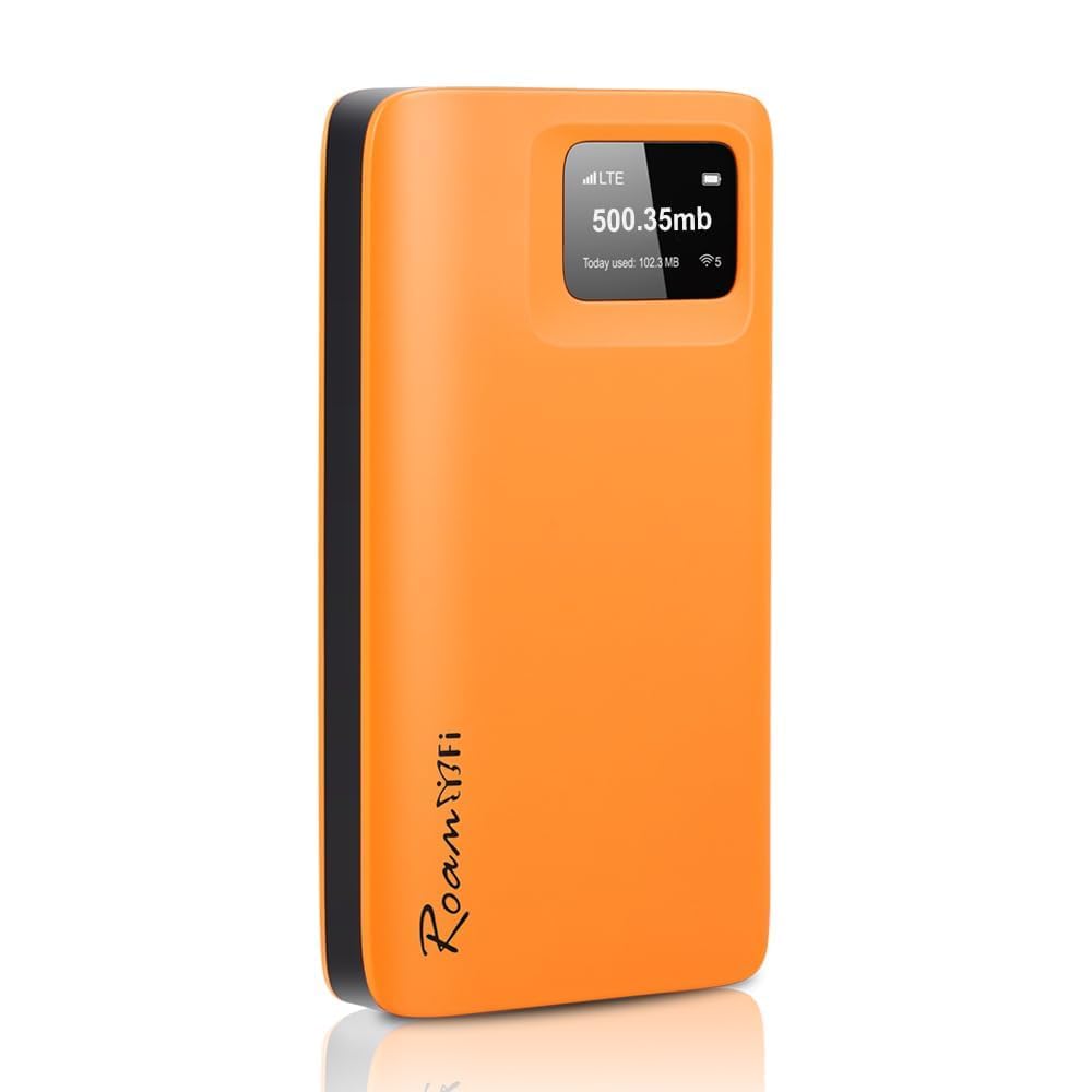 RoamWiFi 4G LTE WiFi Hotspot Router, Portable Mobile Hotspot Device for International Travel, Pocket WiFi No SIM Card Needed, Connect 10 Devices, 10GB Local Data Included, 170+ Countries Coverage