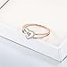 OUXi Sterling Silver Heart Band Statement Ring with Cubic Zirconia Jewelry for Women