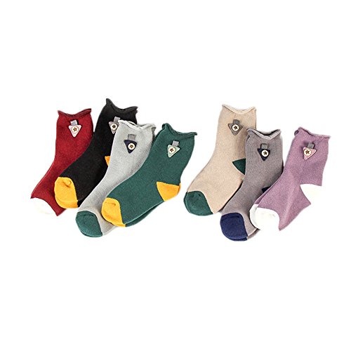 Girls' Toddler Big Little Girl 7 Pack Novelty Crew Cotton Socks 4-7 years