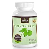 All Natural Ginkgo Biloba Leaf Extract Supplement - 120 Mg Nootropic for Brain Health and Memory Support. Herb Promotes Bloodflow for Smart Focus, Clarity and Concentration. 100 Capsules
