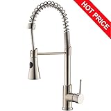Friho Stainless Steel Bathroom Faucet Vessel Vanity Sink Pop Up Drain Stopper Without Overflow, Brushed Nickel Finished