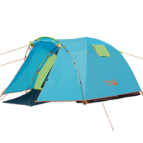 MAKINO 2-3 Person Automatic Tents 3 Season Lightweight Family Tents Waterproof Camping Tents with Carry Bag Blue