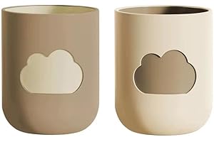 RabyLeo Simple Cloud mouthwash Cup Home Brushing Cup Creative Cute Couple mouthwash Cup.(Beige & Brown)