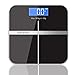 Hippih Smart Weigh Body Digital Precision Scale with Step-On Technology Easy-to-Read Measures Weight 400lb/180kg AAA Glass Square 006 (Black)