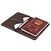 Robrasim Distressed Leather Passport Holder - Handmade Cover and Travel Wallet - For Men & Women - Coffee