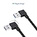 UCEC USB 3.0 Extension Cable Short SuperSpeed USB Cable Extender USB 90 Degree Adapter-Male to Female-A Left & Right Angle for Webcam, Printer, Flash Drive, Hard Drive, USB Keyboard, Gamepad, 2 Pack