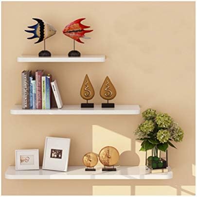 WUDENHOM White Floating Wall Shelve, Floating Wall Ledge Set of 3 Display Modern Shelf Invisible Bracket Support(12,16,20inch Long)