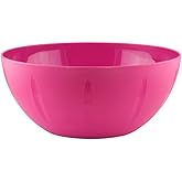 YBM HOME 10-Inch Plastic Serve Mixing Bowl for Everyday Meals can hold 120 oz, 3.75 qt. Ideal for Cereal, Snacks, Popcorn, Salad, and Fruits, Microwave Safe, Pink