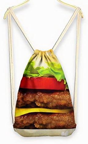 Pixel backpack - 2016 Womens Galaxy/Cat/Unicorn 3D Print Rope Backpack Bucket Canvas Bags Satchel style Hamburger