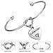 FEELMEM Godmother Bangle Bracelet,Goddaughter Bangle Bracelet,Baptism Gift for Godmothers/Goddaughters(Godmother charm-Silver)