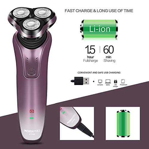 Electric Razor for Men Rechargeable 5 in 1 Wet & Dry Rotary Shaver Hair Clipper Waterproof Electric Shaver Nose Hair Trimmer USB Fast Charging