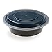 Restaurantware Asporto 16 Ounce To Go Boxes 100 Microwavable Take Out Food Containers - Clear Plastic Lids Included Do Not Contain BPA Black Plastic Catering Food Containers Disposable Round