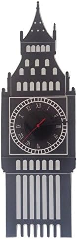 PeelCo Big Ben Clock Tower Functioning Wall Decal Unique Clock Sticker 20" X 14" Black