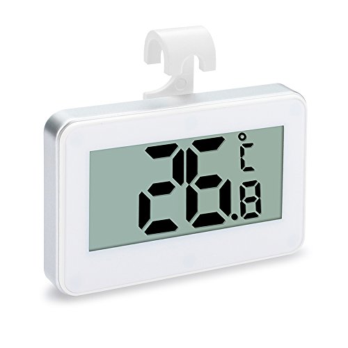 Refrigerator Thermometer,littlejian Digital Waterproof Freezer Room Fridge Thermometer,Max/Min Record Function with Large LCD Display, Perfect for Home,Restaurants,Bars,Cafes.(White)