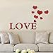 Alrens_DIY(TM) 11pcs Love Letter Hearts DIY Patterns TV Background Decor Mirror Surface Crystal Wall Stickers Acrylic 3D Home Decal Living Room Murals Wall Paper adesivo de Parede (Red)
