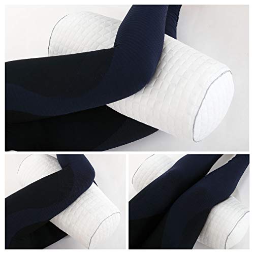 Kingnex Bolster Roll Pillow for Sleeping on Back or Side Under Knee to