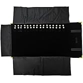 treachi Portable Jewelry Roll Metal Coner Bag Necklace Chain Braclet Black Velvet Travel Pouch