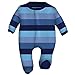 Magnetic Me Striped Velour Baby Footie