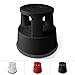 casa pura Black Kick Stool | Rolling Step Stool with Spring Loaded Wheels | Dent-Proof Polypropylene | 330 LBS Load Capacity