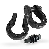 GearAmerica Mega Duty D Ring Shackles Gray (2 PK) | 68000 lbs (34 US Ton) Strength | 3/4" Shackle + 7/8 Pin + Washers| Securely Connect Tow Strap or Winch Rope to Jeep for Off-Road 4x4 Recovery