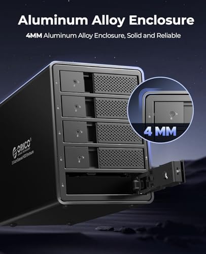 ORICO External Hard Drive Enclosure, USB 3.0 a SATA Raid Aluminium Hard Drive Enclosure for 3.5 Inch HDDs and SSDs, Supports Raid 0/1/5/10, 5x16TB(9558RU3)