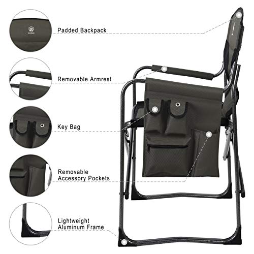 EVER ADVANCED Lightweight Folding Directors Chairs Outdoor, Aluminum