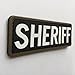 uuKen Small Black and White PVC Rubber Sheriff Patch 4x1.4 inches with Hook Back for Tactical Vest
