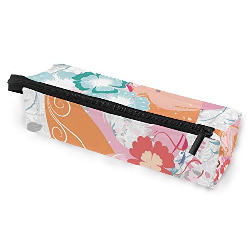 Flowers Surfboard Pencil Case Big Capacity Zipper Pen Pencil Pouch Students Stationery Cosmetic Makeup Bag for School Office - Thumbnail 6