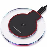 Olseti New Wireless Charger Crystal Round Charging Pad with Receiver for iPhone Charging Stations
