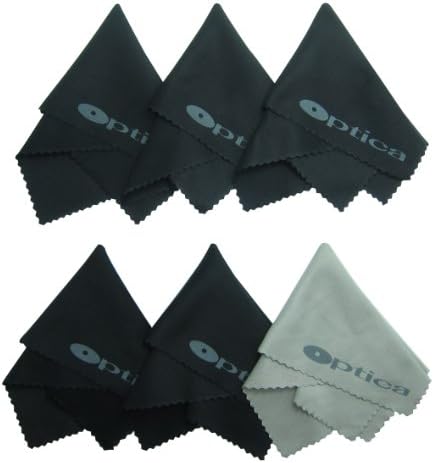 Six (6) Premium High Grade Microfiber Cleaning Cloths for Lenses, Laptops, Tablets, Cellphone, Tv Screens, and All Other Delicates Surfaces - 100% Washer and Dryer Safe, Materials and Finish.