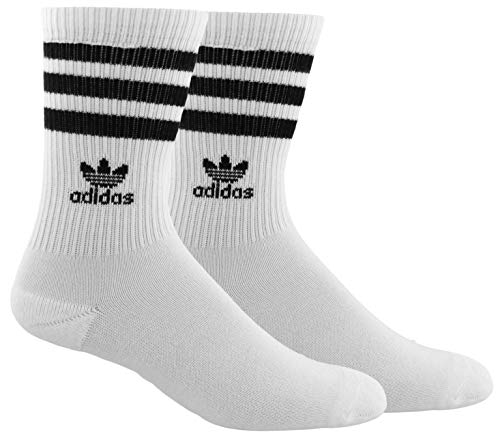 adidas Originals Women's Roller Crew Socks (1-Pair), White/Black, Medium, (Shoe Size 5-10)