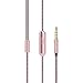 Earbuds In-Ear Headphones Metal Sound Cell Phone Headset Earphones with Mic & Stereo Bass for iPhone 6S Plus 6 5S, iPod, iPad, Samsung S6 Note 5, HTC, LG G4 G3, Android Smartphones, MP3 Players (Pink)