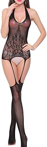 Myhope Women Lingerie Mesh Pantyhose Hollow Sleepwear Open Crotch Bodysuit Fishnet Sling Bodystocking