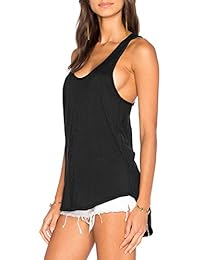 Muzniuer Camisas de yoga sin espalda larga sin espalda para mujer, camisetas de entrenamiento, camisetas de verano, camisetas casuales
