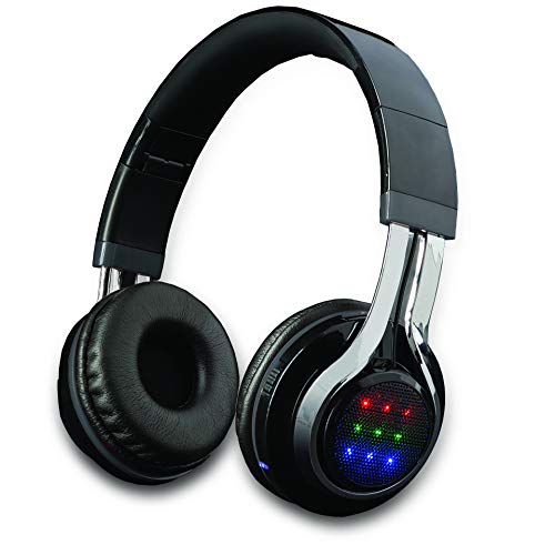 Wireless Bluetooth Headphones LED Rave Festival DJ Stereo Professional Headset HD Beats Full Device Control Crisp Clean Bass Treble for Iphone Ipad Ipod Android Samsung Etc (Flashmate LED Headphones)