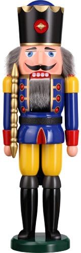 Seiffener VolkskunstGerman nutcracker King blue, height 50 cm / 20 inch, original Erzgebirge by